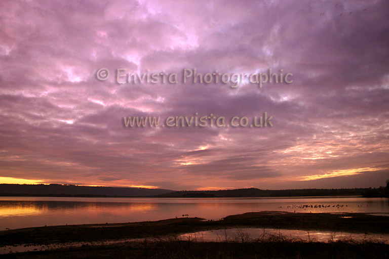 Winter Sunset Over Lake